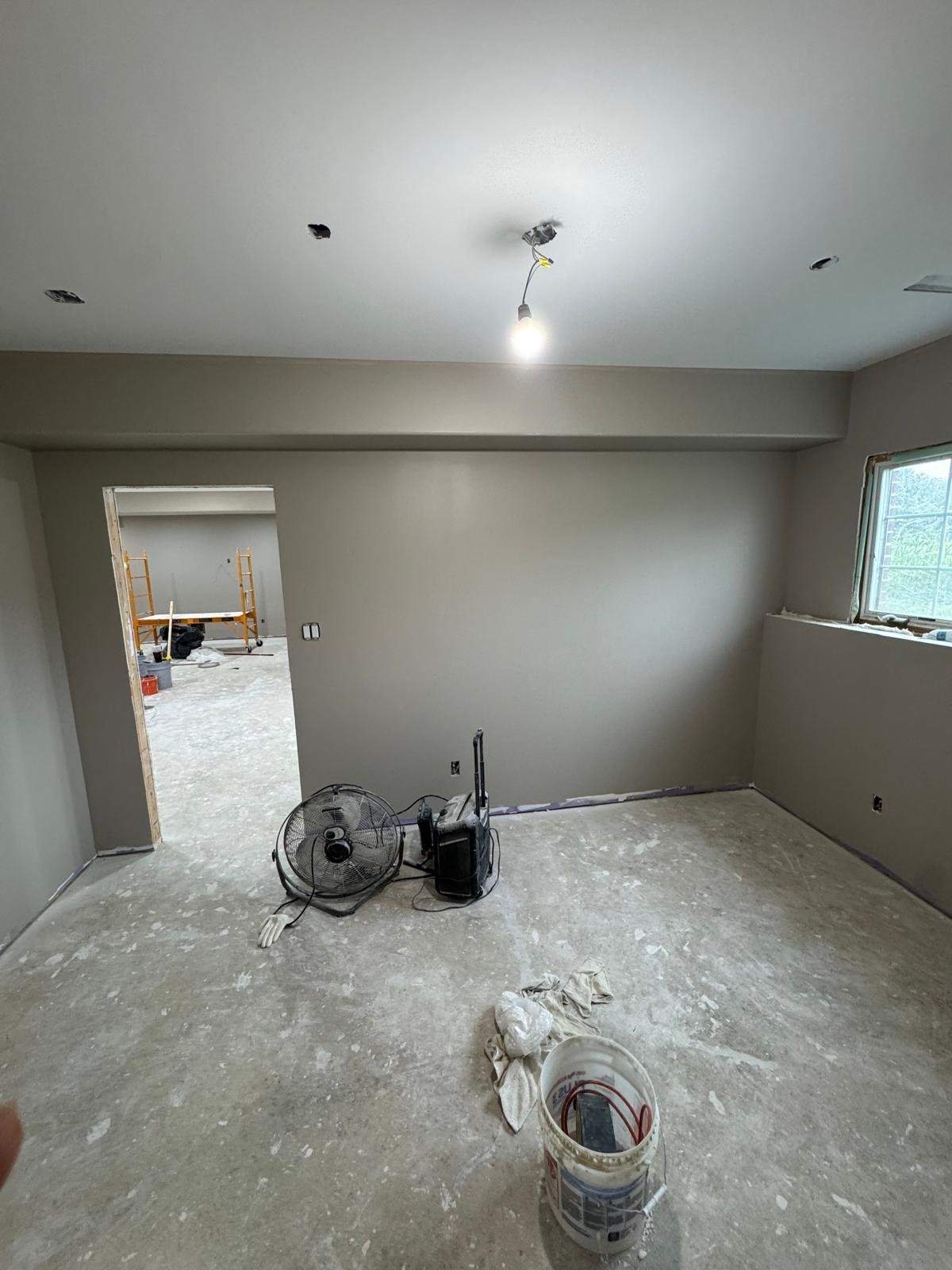Budget basement painted walls affordable finish Manteno Kankakee County IL